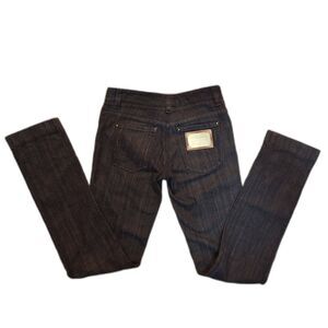 FABULOUS Dolce Gabbana Black Gray Wash Logo-Plaque XS(0-2) D&G Jeans